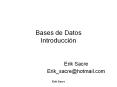Bases de Datos Introducci PowerPoint PPT Presentation