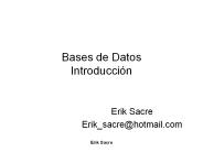 Bases de Datos Introducci