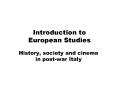 Introduction to European Studies PowerPoint PPT Presentation