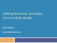 Setting the scene: principles of curriculum design