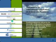 Instruments for International Cooperation in Science and Research