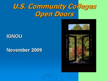 U.S. Community Colleges Open Doors