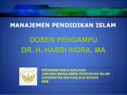MANAJEMEN PENDIDIKAN ISLAM