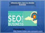 Effective SEO Tips For Newbie Business