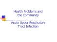 Health Problems and   the Community Acute Upper Respiratory Tract Infection PowerPoint PPT Presentation