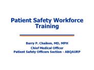 Patient Safety Workforce Training