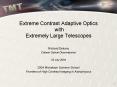 Extreme Contrast Adaptive Optics with Extremely Large Telescopes PowerPoint PPT Presentation