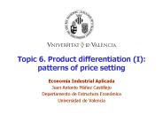 Topic 6. Product differentiation (I): patterns of price setting