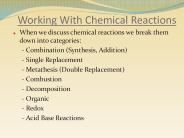Working With Chemical Reactions