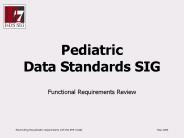 Pediatric Data Standards SIG