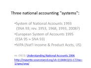 Three national accounting "systems":