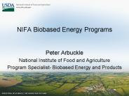 NIFA Biobased Energy Programs