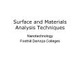 Surface and Materials Analysis Techniques PowerPoint PPT Presentation