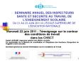 SEMINAIRE ANNUEL DES INSPECTEURS SANTE ET SECURITE AU TRAVAIL DE L PowerPoint PPT Presentation