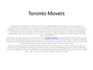 Toronto Residential Movers