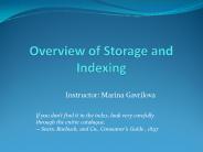 Overview of Storage and Indexing