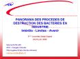 PANORAMA DES PROCEDES DE DESTRUCTION DES BACTERIES EN INDUSTRIE Int PowerPoint PPT Presentation