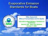 Evaporative Emission Standards for Boats