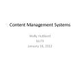 Content Management Systems PowerPoint PPT Presentation