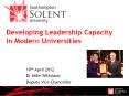 Developing Leadership Capacity in Modern Universities PowerPoint PPT Presentation
