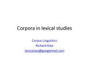 Corpora in lexical studies