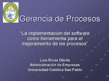 Gerencia de Procesos