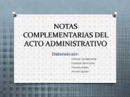 NOTAS COMPLEMENTARIAS DEL ACTO ADMINISTRATIVO