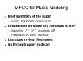 MFCC for Music Modeling PowerPoint PPT Presentation