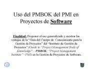 Uso del PMBOK del PMI en Proyectos de Software