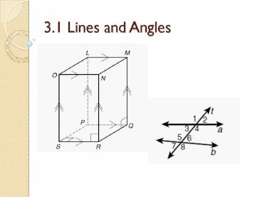 3.1 Lines and Angles