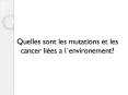 Quelles sont les mutations et les cancer li PowerPoint PPT Presentation