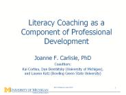 Literacy Coaching as a Component of Professional Development
