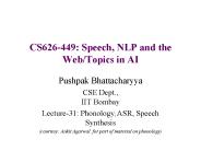 CS626-449: Speech, NLP and the Web/Topics in AI