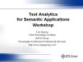 Text Analytics for Semantic Applications Workshop PowerPoint PPT Presentation