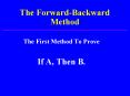 The Forward-Backward Method PowerPoint PPT Presentation