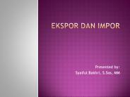 Ekspor dan Impor