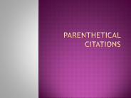 Parenthetical Citations