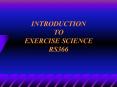 INTRODUCTION TO EXERCISE SCIENCE RS366 PowerPoint PPT Presentation