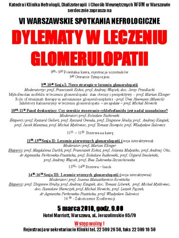 Katedra i Klinika Nefrologii, Dializoterapii i Chor