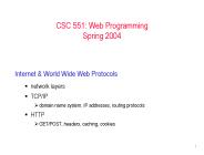 CSC 551: Web Programming Spring 2004