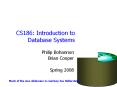 CS186: Introduction to Database Systems PowerPoint PPT Presentation
