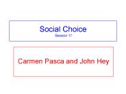 Social Choice Session 17