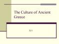 The Culture of Ancient Greece PowerPoint PPT Presentation