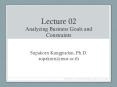 Lecture 02 Analyzing Business Goals and Constraints PowerPoint PPT Presentation