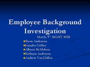 Employee Background Investigation