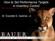 How to Set Performance Targets in Inventory Control