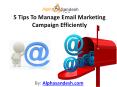 5 Tips To Manage Email Marketing Campaign Efficiently PowerPoint PPT Presentation
