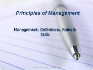 Management: Definitions, Roles
