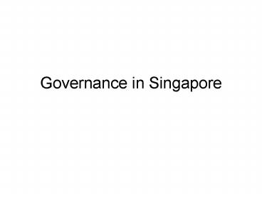 Governance in Singapore