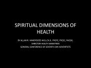 SPIRITUAL DIMENSIONS OF HEALTH
